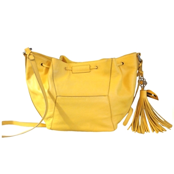 Rafé New York Yellow Leather Shoulder Bag Crossbody Purse - Picture 5 of 14